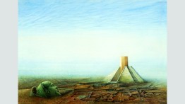 Horus 1985, watercolor on cardboard, 25.4 x 36.5 cm
