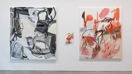 Installation view, Amy Sillman: Twice Removed, Gladstone Gallery, New York, 2020.  Courtesy the artist and Gladstone Gallery, New York and Brussels. 