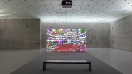 Mika Rottenberg, Cosmic Generator, 2017. Single-channel video installation with sound, 27min., dimensions variable. Installation view in “Mika Rottenberg” at Kunsthaus Bregenz, Austria, 2018. Photo: Miro Kuzmanovic