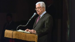Mahmoud Abbas, president of Palestine, in The Great Hall. Photos by Joao Enxuto/The Cooper Union