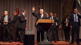 Mahmoud Abbas, president of Palestine, bids farewell in The Great Hall