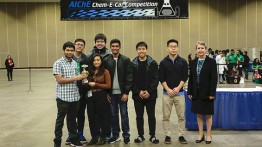Cooper Union's Chem-E-Car team (and an AIChE representative) at the 2017 AIChE Annual Meeting. Image courtesy of AIChE