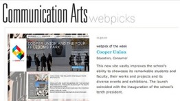 Communication Arts webpick featuring Cooper Union's new website