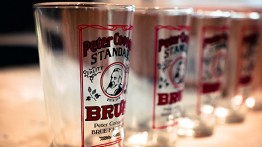 Pint glasses featured a design by Emily Adamo A'17 and Stephanie Restrepo AR'17