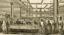 Gathering of pupils from the city's grammar schools in The Cooper Union library, Life Illustrated, January 5, 1859.