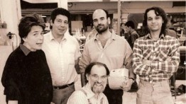 In the shop in the mid-1980s: Ersy Schwartz with David Karlin, Paul Dilella, Frank Kurtzke and Max Hyder (seated)