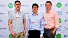 Sheryan Resutov, Harrison Zhao and Eugene Sokolov. Photo by Sean Zanni/PMC