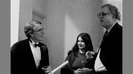 Peter Eisenman, Gloria Fiorentino and John Hejduk at the IAUS. Photo by Dorothy Alexander