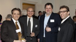 Prof. Alan Wolf, Pres. Bharucha, Jeremy Wertheimer (EE, 82) and Alan I. Goldsmith (CHE 86/MCHE 89)