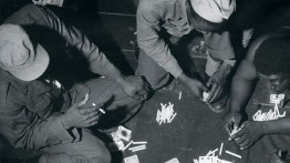 GIs playing cards, circa 1952