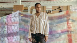 Eric Mack in his studio, 2018. Photo by Lula Hyers, via Brooklyn Museum<br><br>