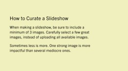 How to Curate a slideshow