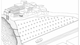 A drawing of the current retaining walls surrounding Caracas, Venezela. From Mireya Fabregas' thesis proposal