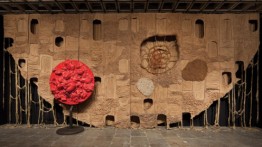 Piotr Uklanski (A’95) Untitled (The Year We Made Contact) 2010 jute, hemp, macrame, pigment, glue; and Untitled (Red Dwarf) 2010