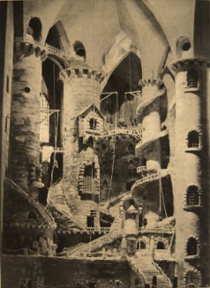 "Piranesi State1", Photogravure tea stained on Somerset Soft, 22 x 16" on 27 x 20".