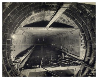 Concrete Construction, South Tunnel West, NJ, 1925. New Jersey Interstate Bridge and Tunnel Commission, photographer. Courtesy of the New York Public Library.