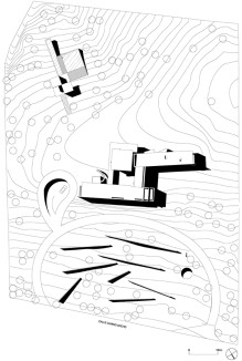 Site Plan with Sculpture Garden in Front and Pool House in Back