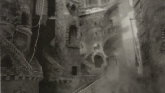 "Atlantic Trainyards", Photogravure with Gampi chine colle, 11 x 11" on 16 x 15"