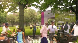 Open fields, barbecue areas, a community center, and a pool are among the amenities of this new park.