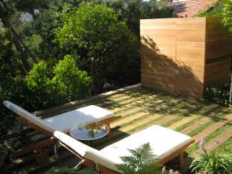 Lower Patio with Outdoor Shower