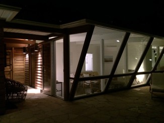 Night View of Entrance from Patio