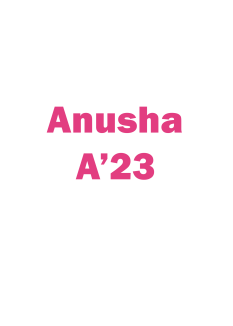 student's name anusha and graduation year 2023