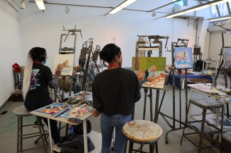 Classroom view of the Painting class