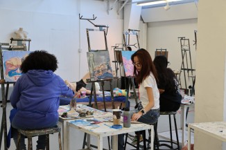 Classroom view of the Painting class