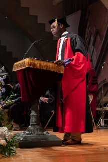 Demetrius L. Eudell, Ph.D., Vice President of Academic Affairs, gives the invocation