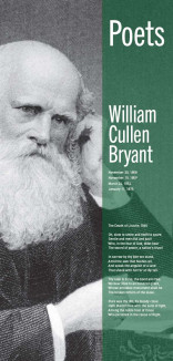 William Cullen Bryant image with line of green with text in white on green