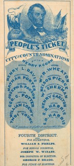 People’s Ticket, 1865, California. Courtesy Huntington Library, San Marino, California