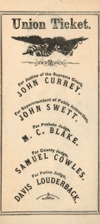 Union Ticket, 1867, California. Courtesy Huntington Library, San Marino, California