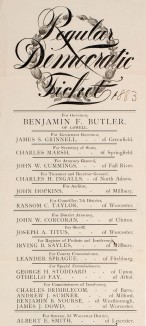 Regular Democratic Ticket, 1883, Boston. Courtesy American Antiquarian Society