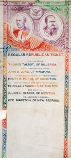 Regular Republican Ticket, 1878, Massachusetts. Courtesy American Antiquarian Society