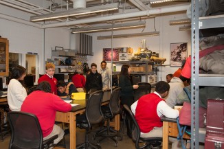 Cooper and La Salle students in the lab 