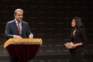 Preet Bharara and President Laura Sparks