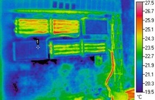 Infrared Image of First Heated Roof Gardens at 51 Astor Place,  Jan 2009