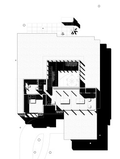Chase Residence, second floor plan, 1968. Houston, TX. Drawing by David Heymann, Brooke Burnside, Sarah Spielman, and Wei Zhou.