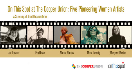 Graphic of a film strip with photos of each artist above their names