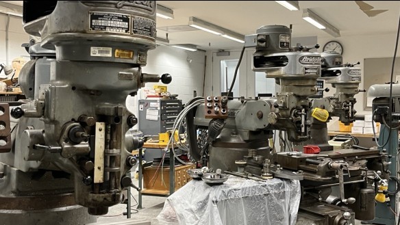 Image of the the donated Bridgeport Milling Machines.