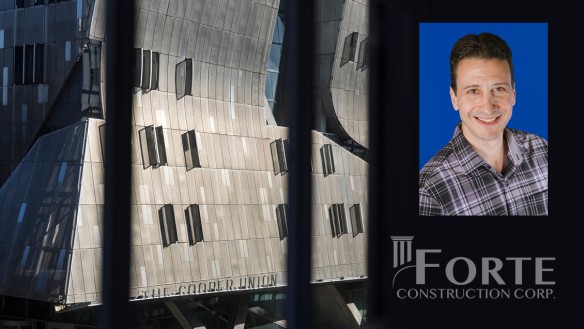Forte Construction logo and 41 Cooper building