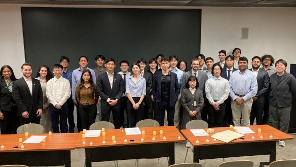 Group photo of students at the Cooper Union 2024 Tau Beta Pi chapter induction ceremony with over twenty students.