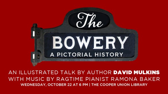 Red square with text of the name of event and speaker