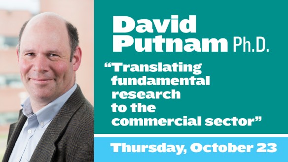 Headshot of David with his name and the talk's name and date