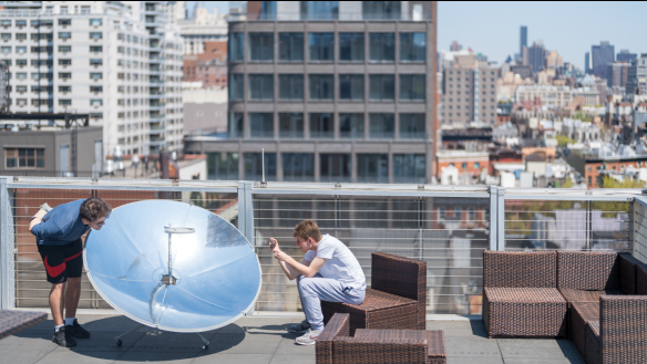 Image of students testing out their satelite.