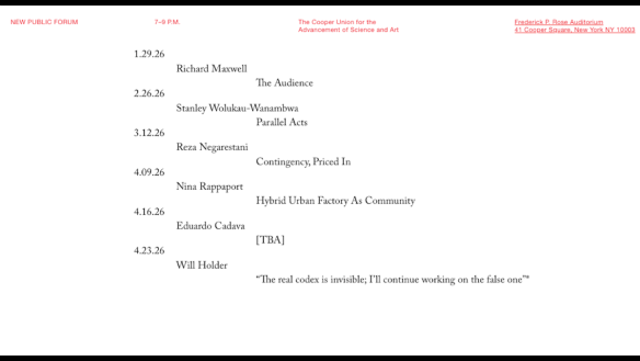 Text with names of speakers in the series