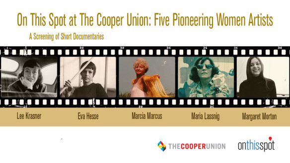 Graphic of a film strip with photos of each artist above their names