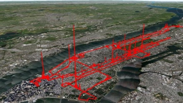 Results of methane survey of parts of Manhattan on 27 November 2012