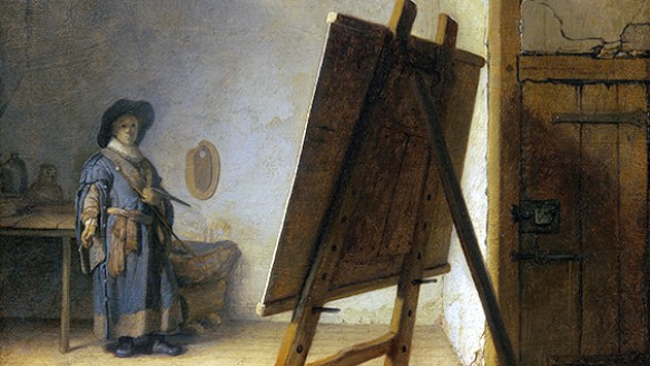 'The Artist in his Studio' (detail) by Rembrandt, 1628. Original at the Museum of Fine Arts, Boston